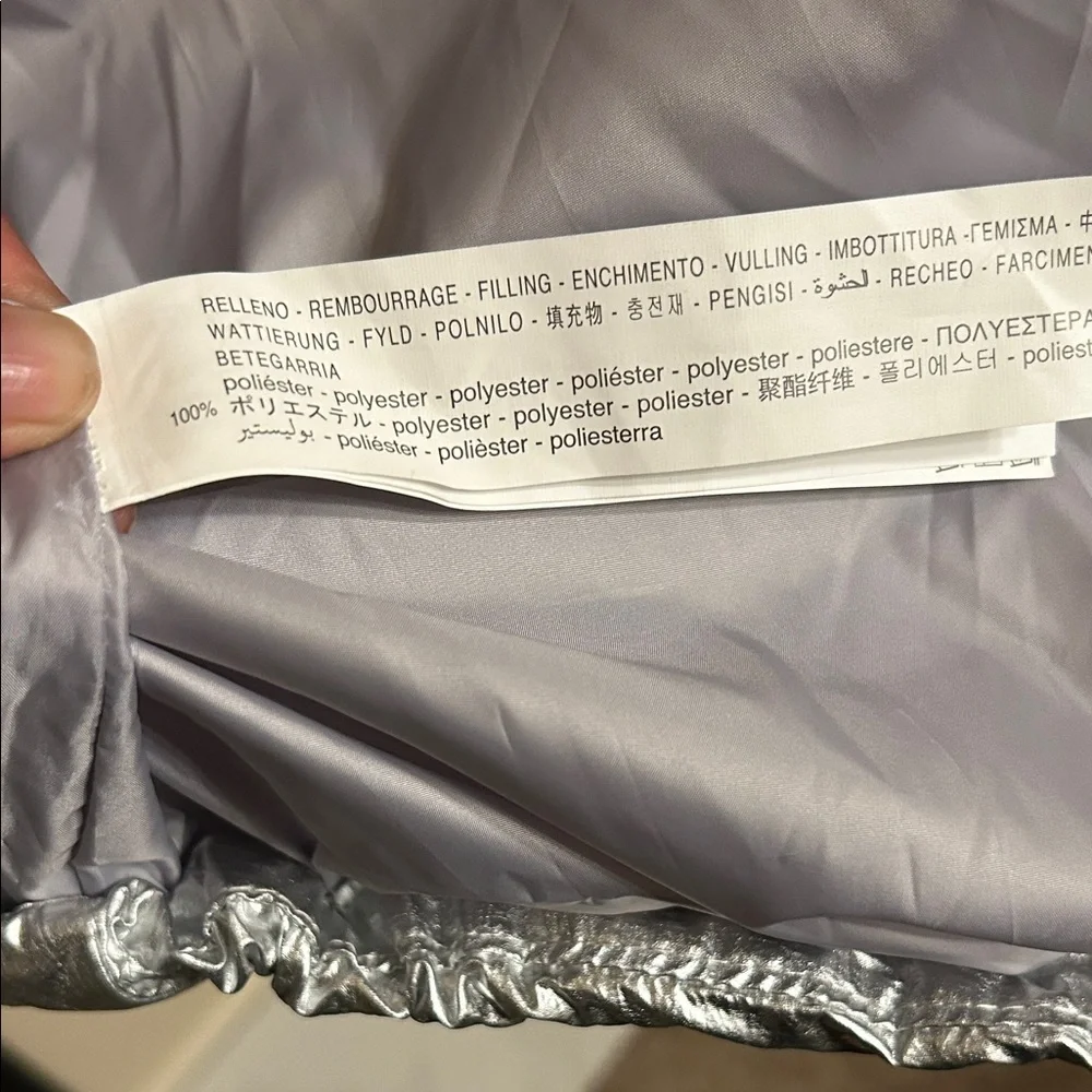 ZARA Kids Shiny Silver Puffer Jacket